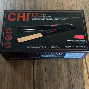 CHI G2 1" Ceramic & Titanium Hair Straightener - Black with Gold Plates